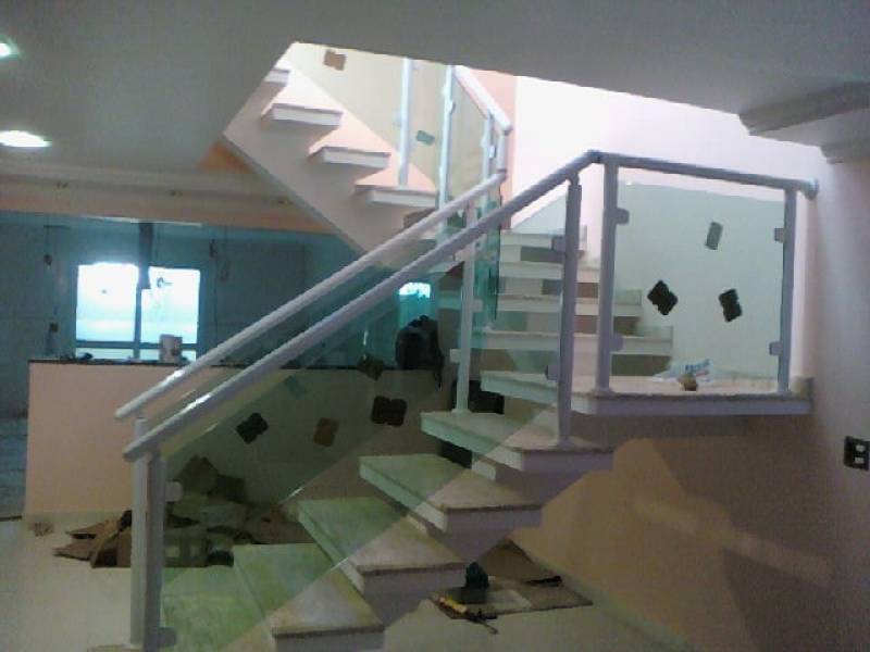 Corrimão de Vidro em Escada Interna Tucuruvi - Corrimão de Vidro para Escada Externa
