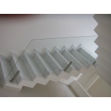 vidraçaria para guarda corpo de vidro de escada CECAP
